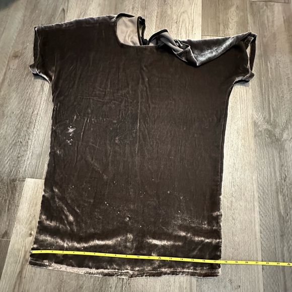 Madewell Gray Velvet Tie Neck Tunic/Dress - Picture 10 of 15